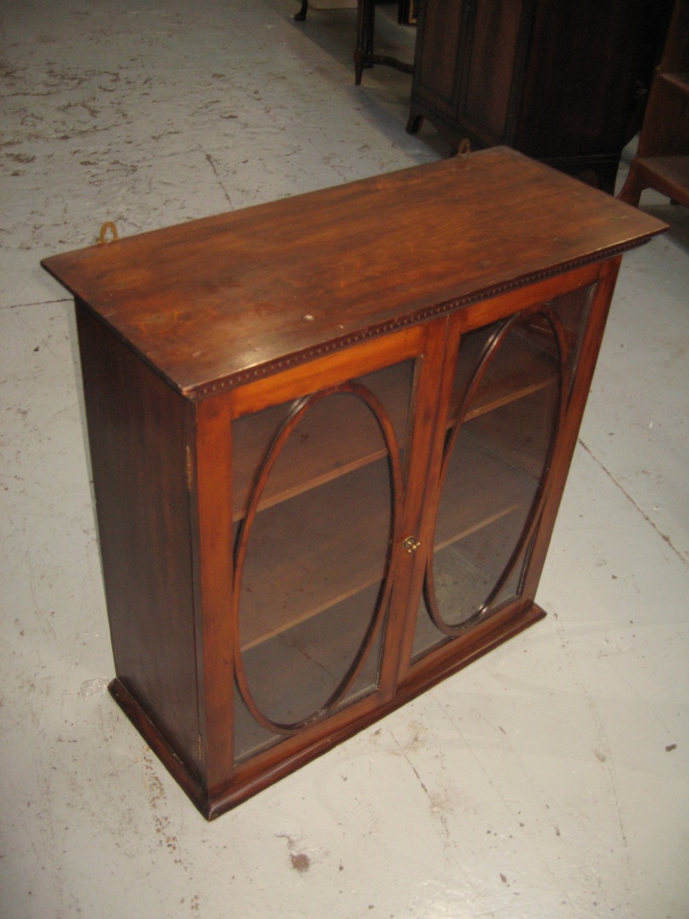 Edwardian walnut shelf or wall display cabinet View VII