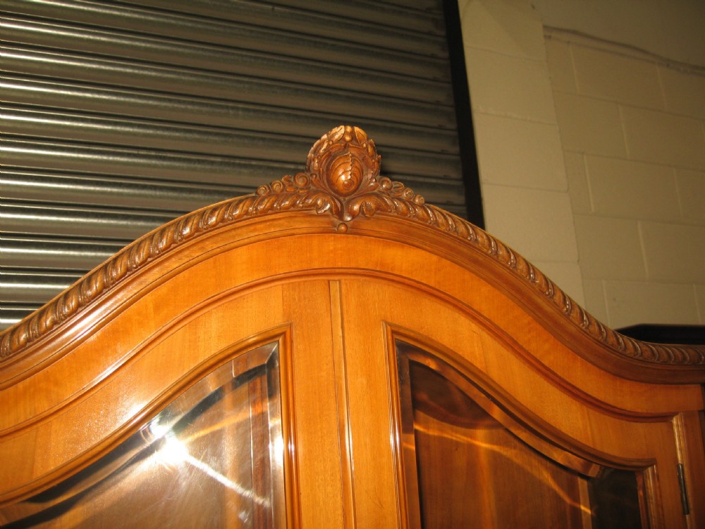 Walnut and burr walnut  arch top display cabinet View V
