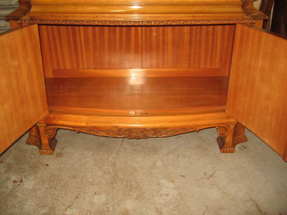Walnut and burr walnut  arch top display cabinet View VI