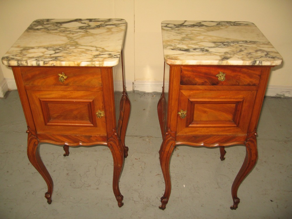 Good pair of french bed side cabinets View II