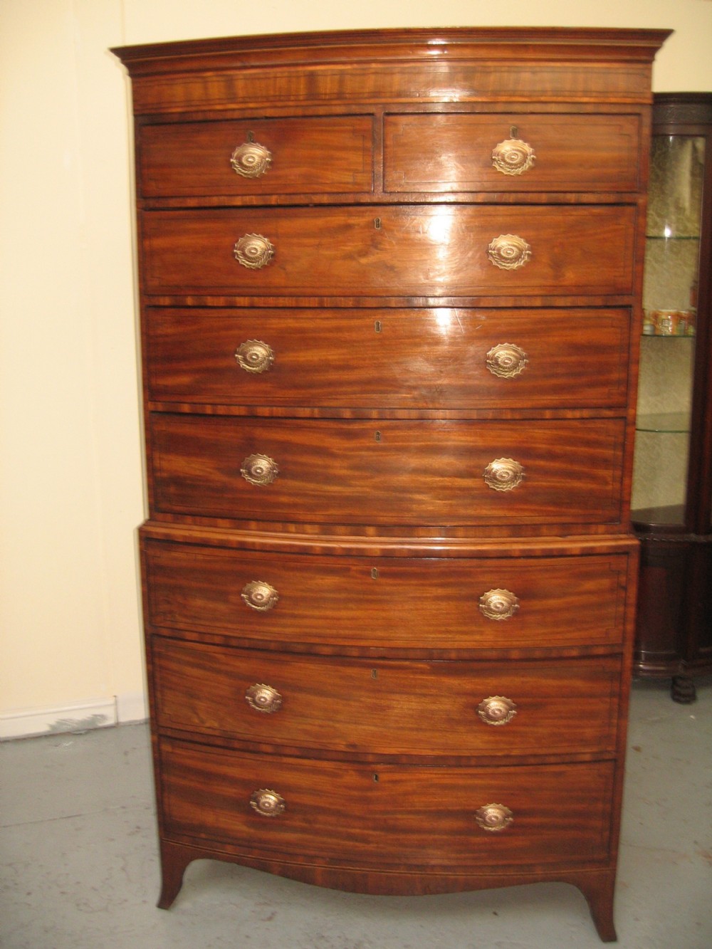 Antique Regency period  mahogany tall boy 