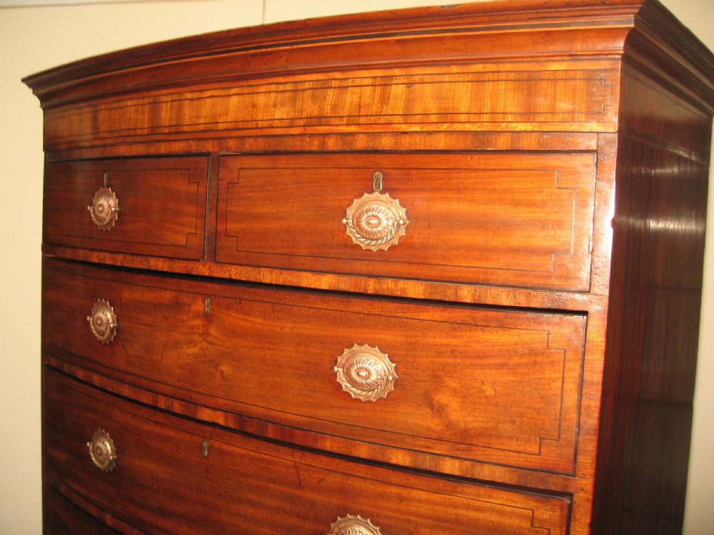 Antique Regency period  mahogany tall boy  View IV