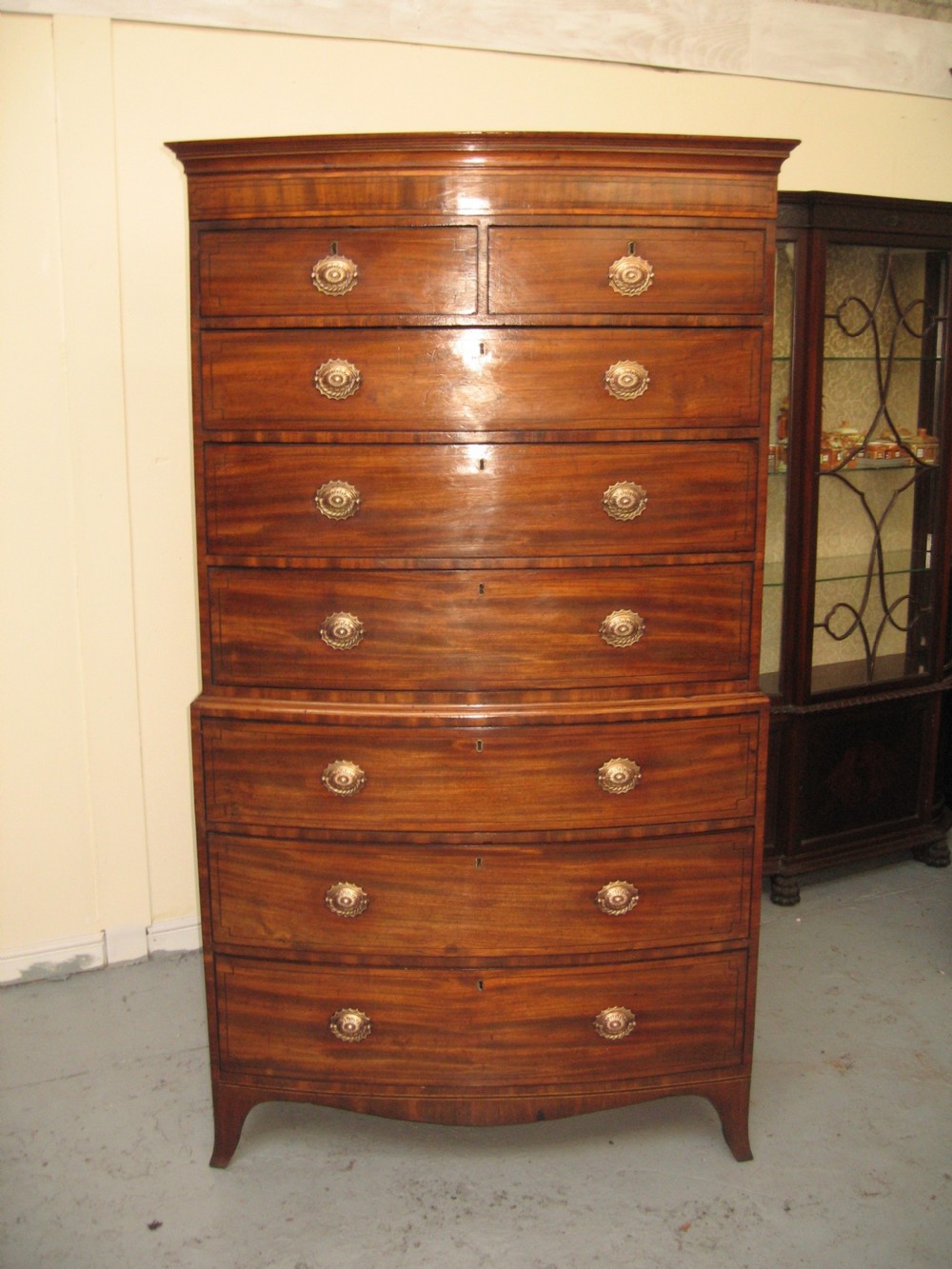 Antique Regency period  mahogany tall boy  View IX