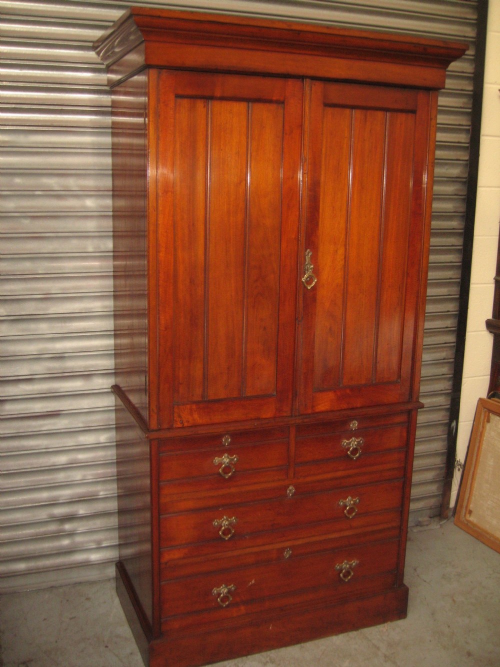 Victorian walnut press ,cupboard on chest. View II