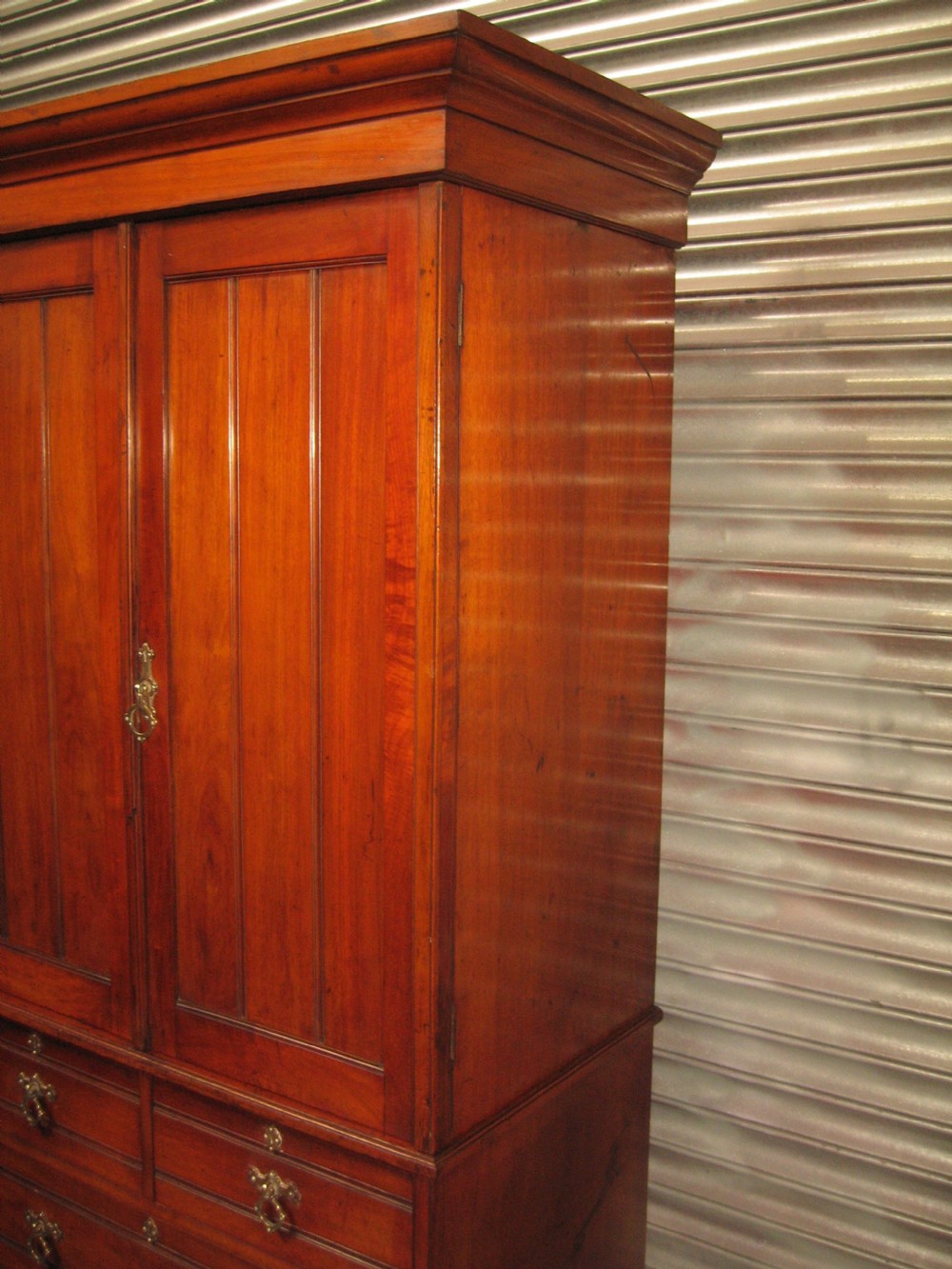 Victorian walnut press ,cupboard on chest. View V
