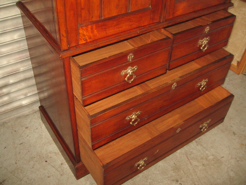 Victorian walnut press ,cupboard on chest. View VII
