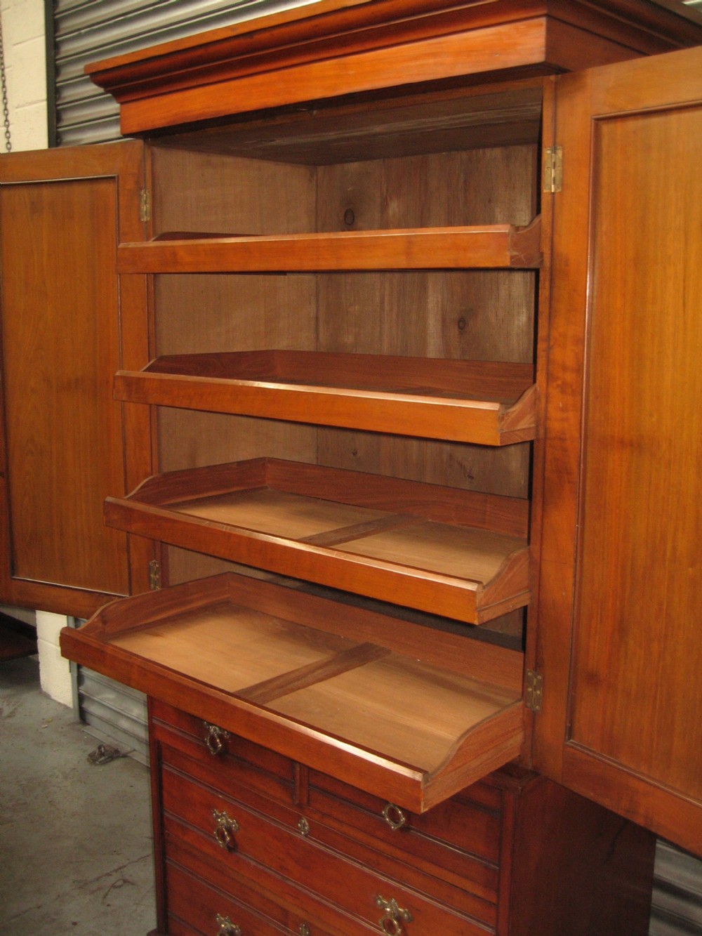 Victorian walnut press ,cupboard on chest. View IX