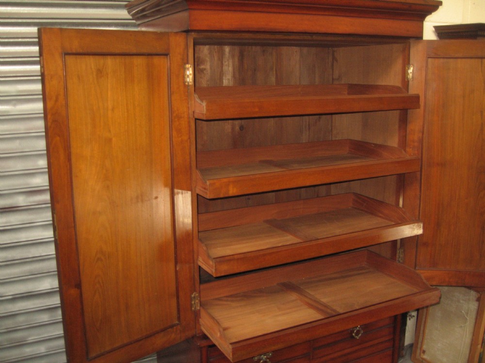 Victorian walnut press ,cupboard on chest. View X