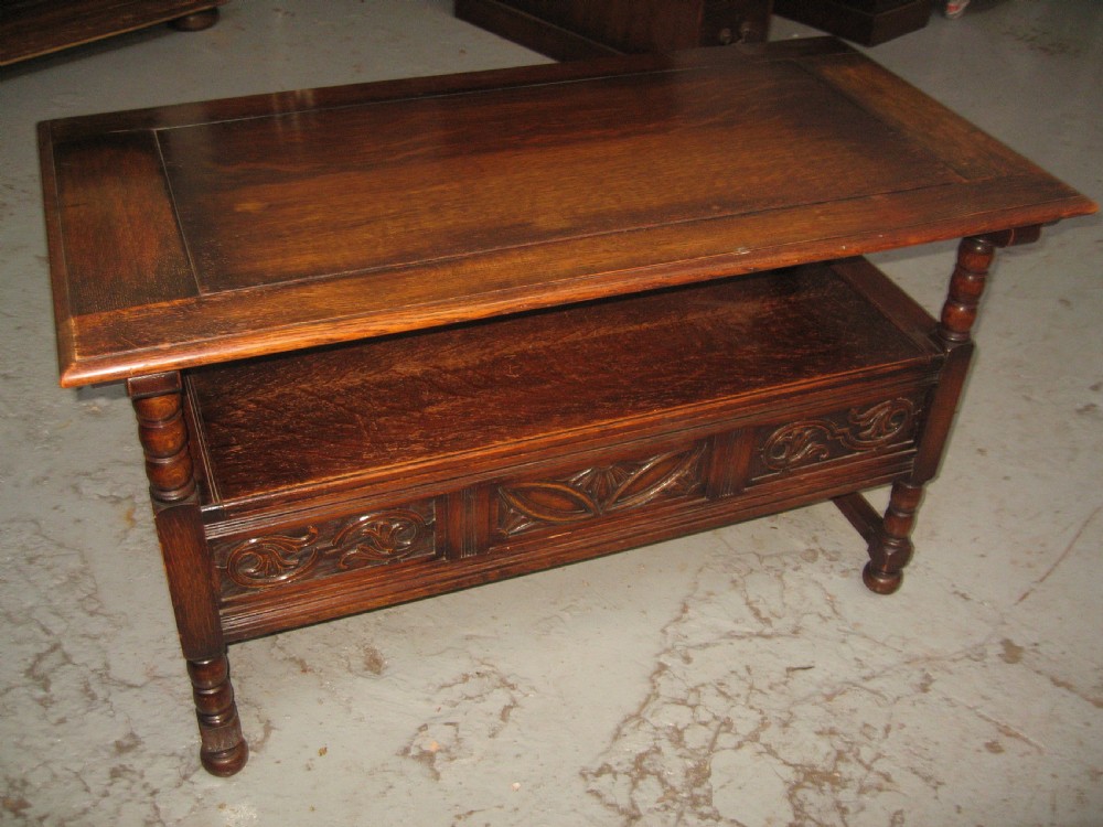 Oak   monks lid bench seat View V