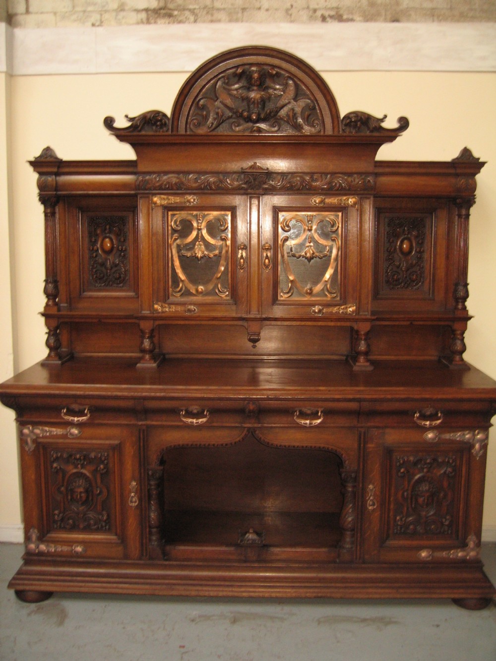 impressive large oak sideboard dresser