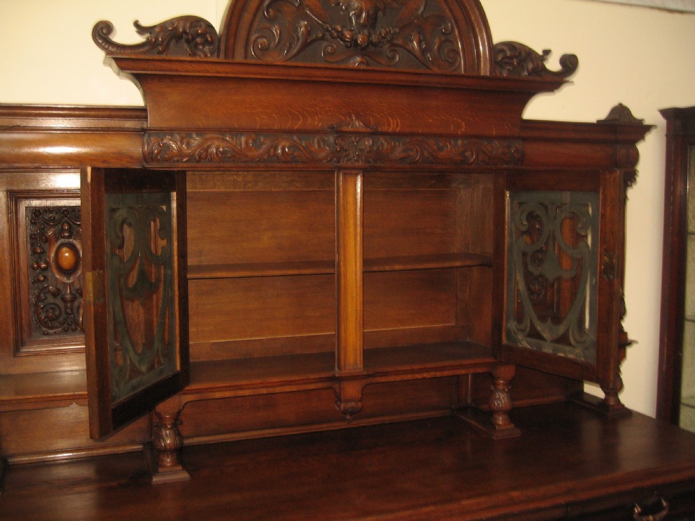 impressive large oak sideboard dresser View XI