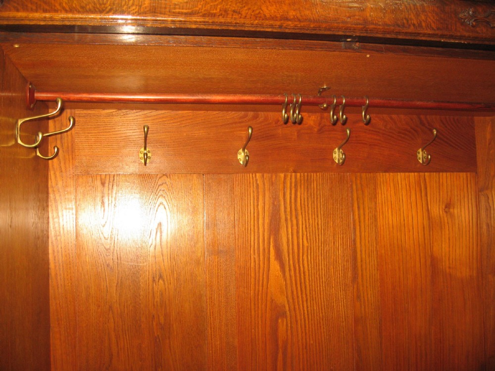 Large oak three door wardrobe View IX