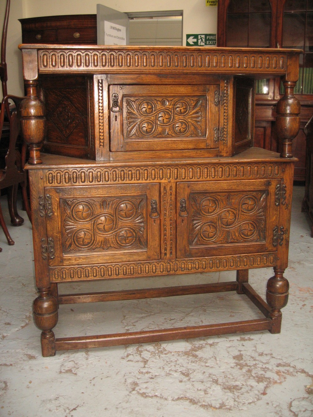 Small size antique style court cupboard