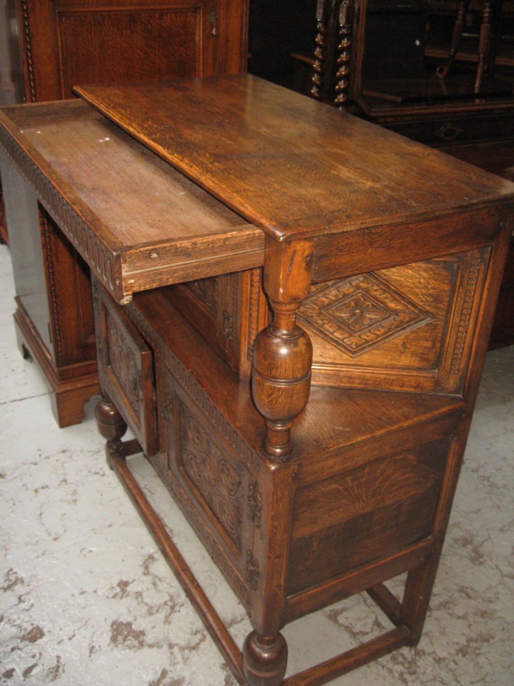 Small size antique style court cupboard View VI
