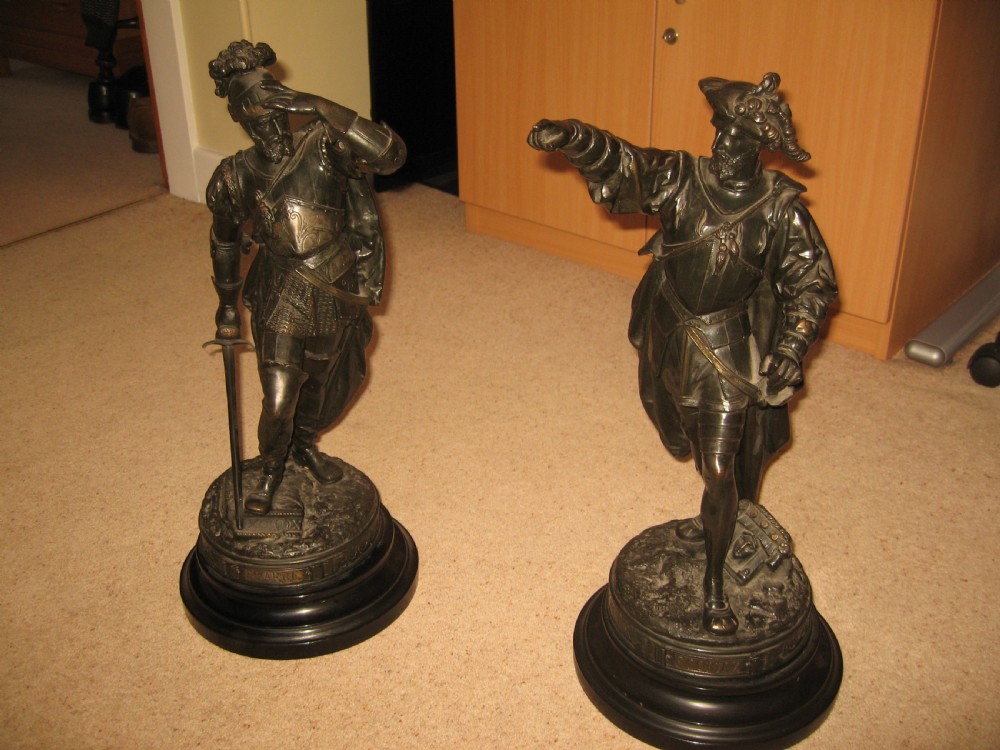 Pair of 19th century metal figures  soldiers