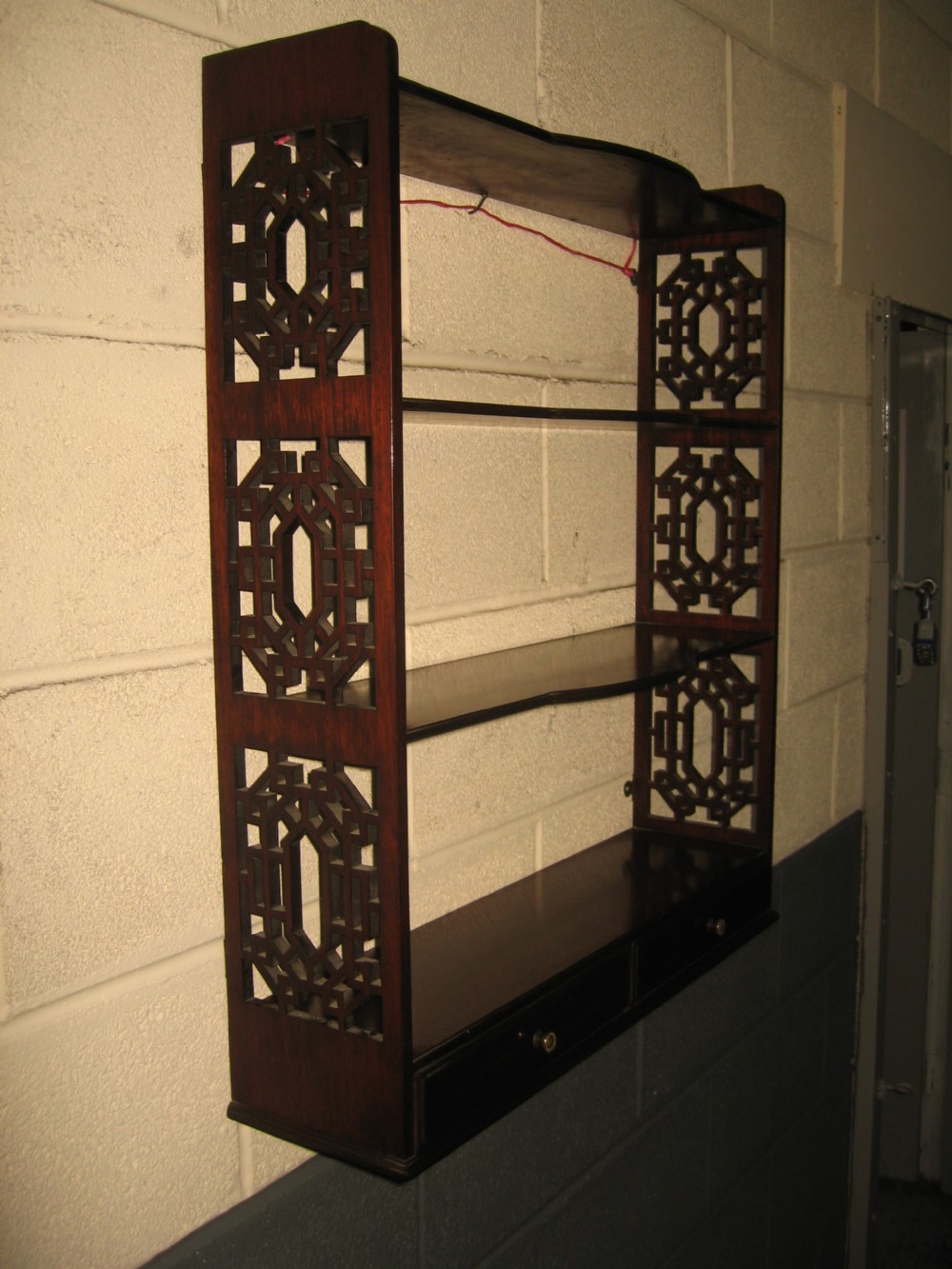Mahogany wall  or shelf  display rack