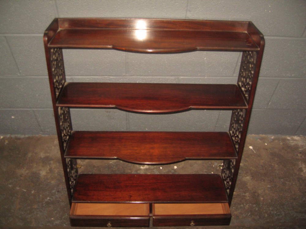 Mahogany wall  or shelf  display rack View II