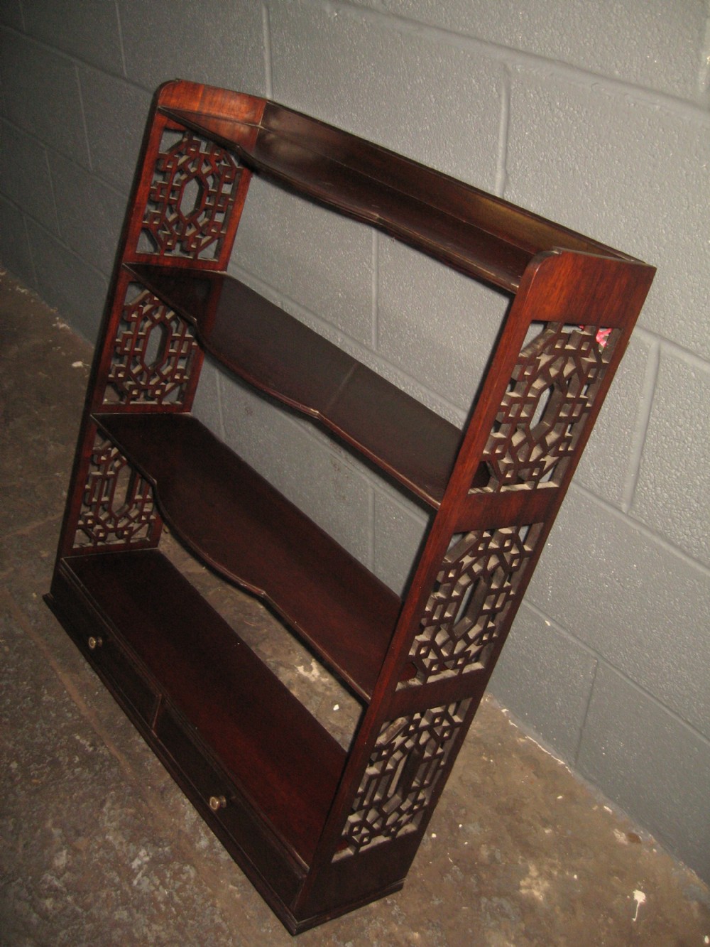 Mahogany wall  or shelf  display rack View V