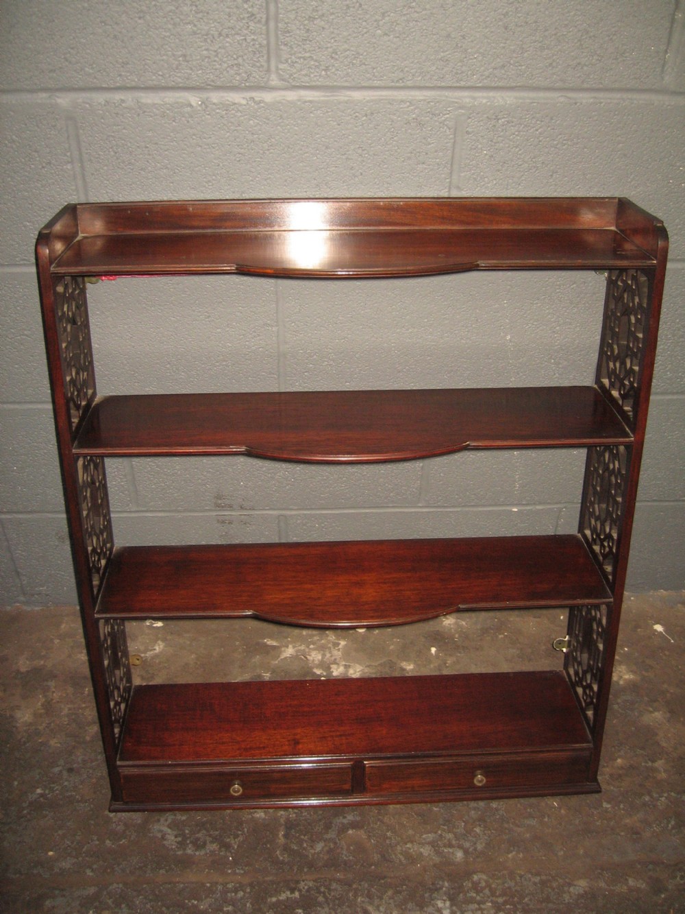 Mahogany wall  or shelf  display rack View VI