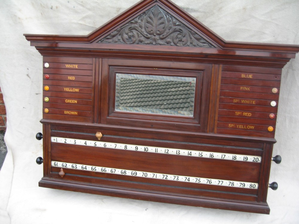 Good mahogany billiards snooker  score board View XII