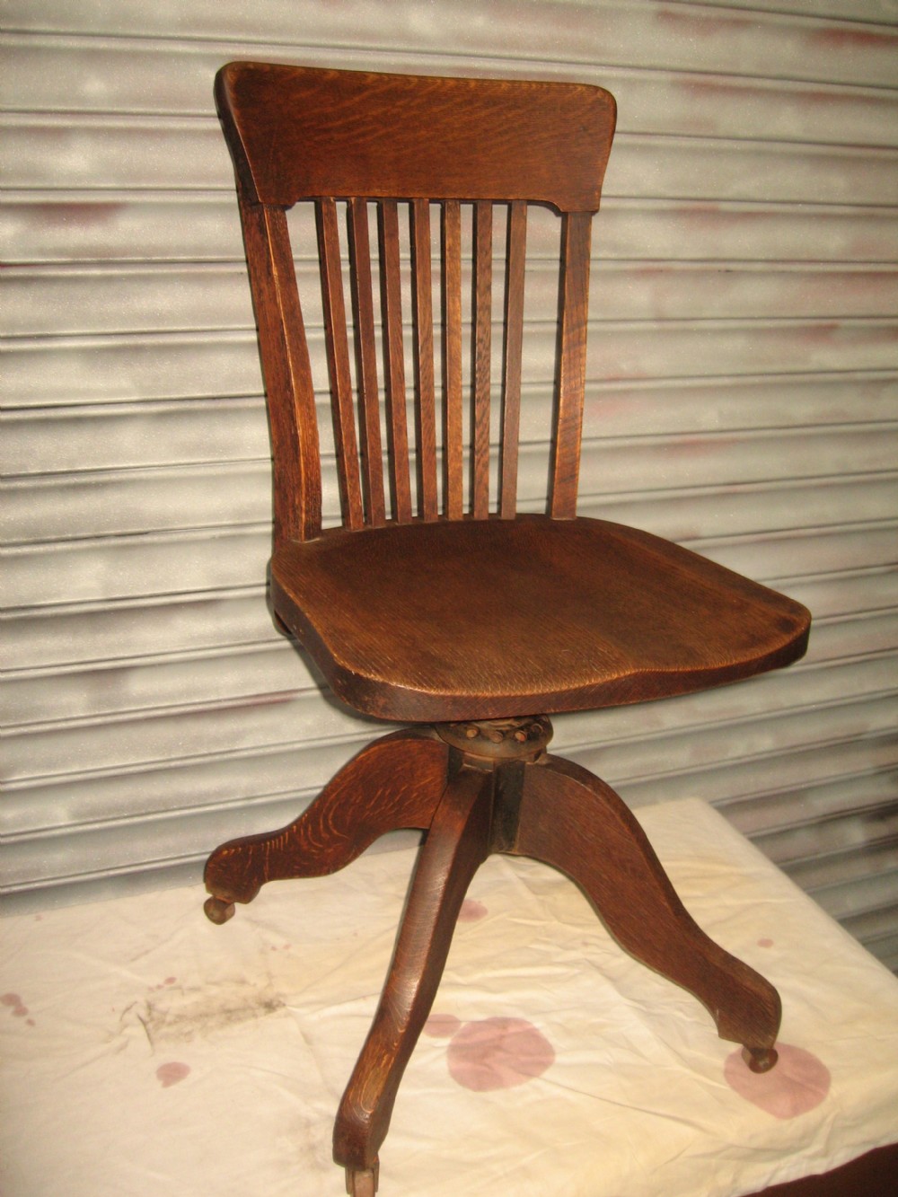 Oak office type  swivel chair