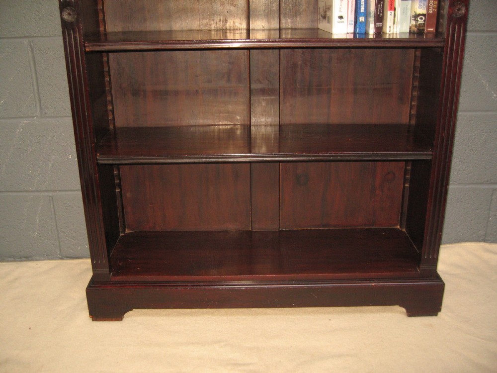 Late victorian dark mahogany  open bookcase View IV