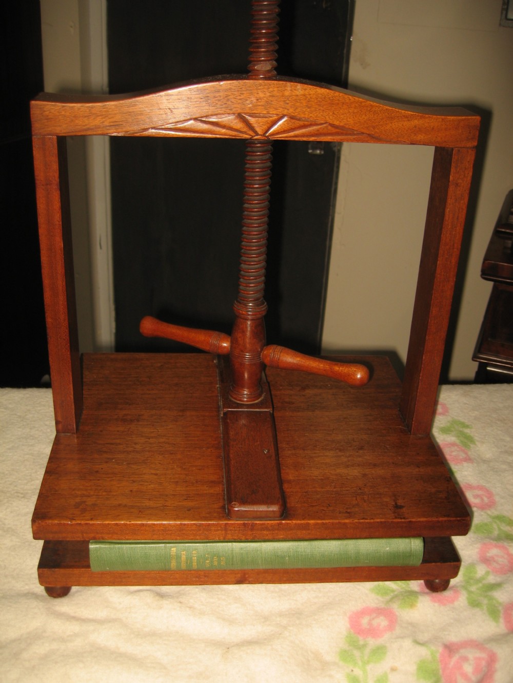 Antique wooden book press