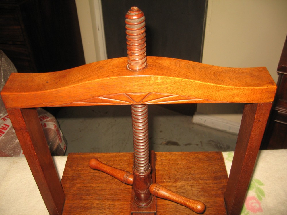 Antique wooden book press View II