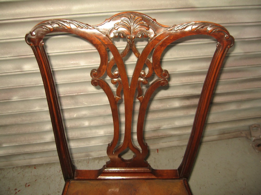 Set of  five plus carver chair  Chippendale style chairs. View III