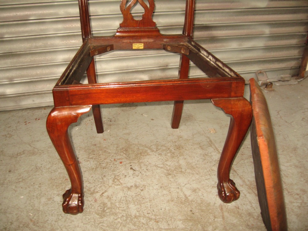 Set of  five plus carver chair  Chippendale style chairs. View IV