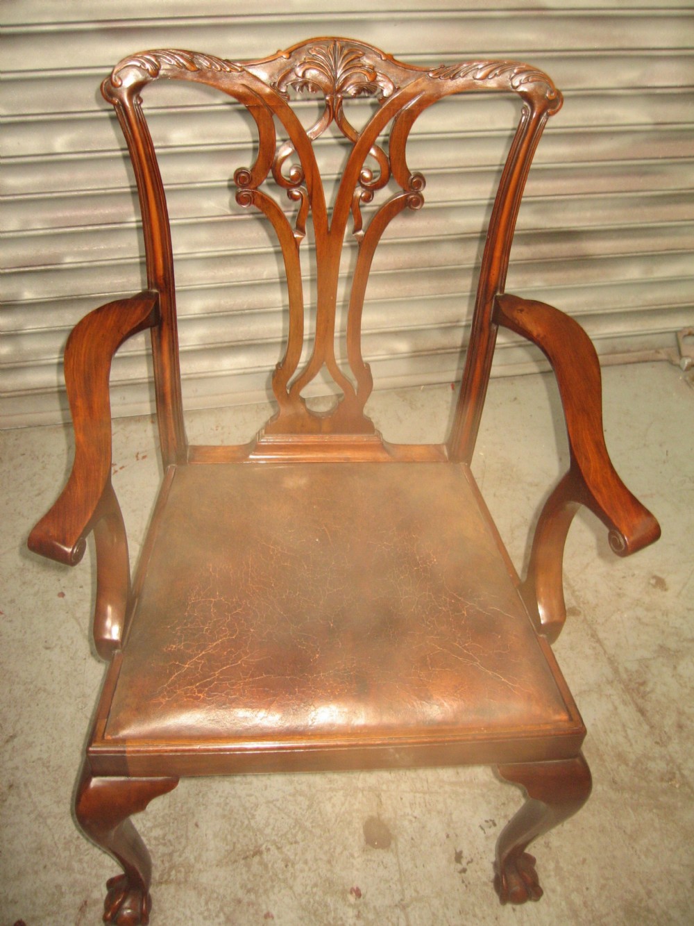 Set of  five plus carver chair  Chippendale style chairs. View V