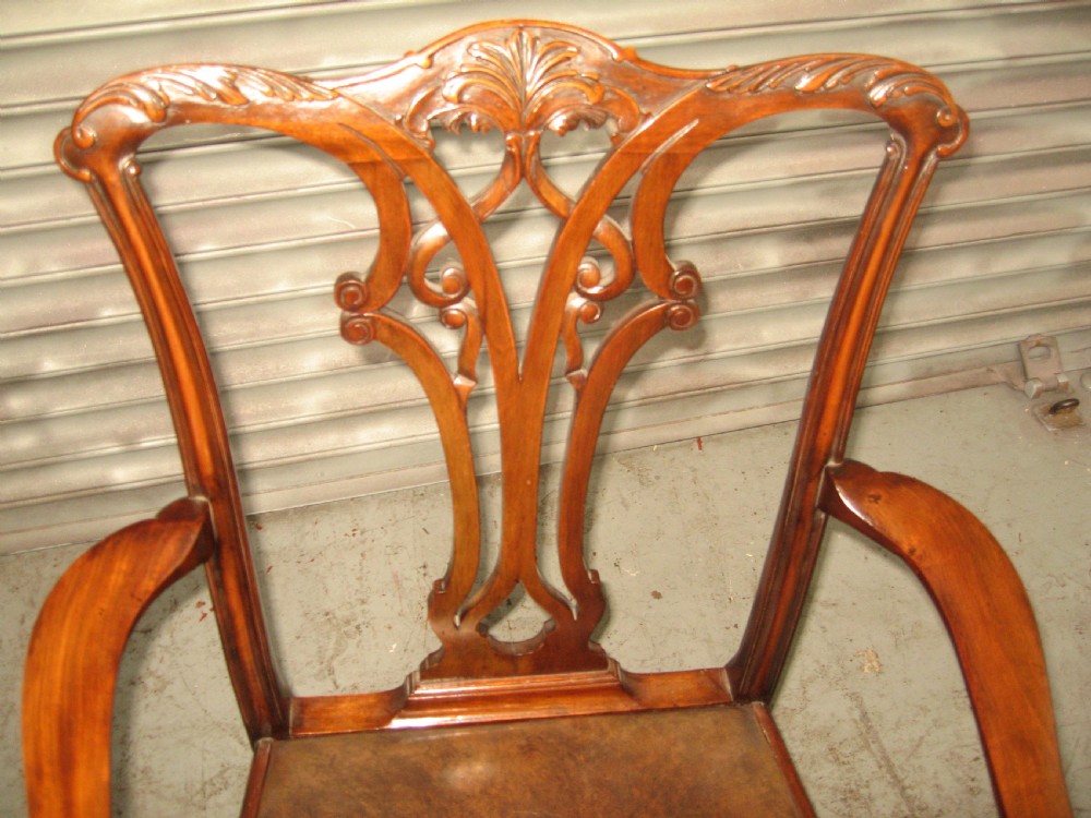 Set of  five plus carver chair  Chippendale style chairs. View VI