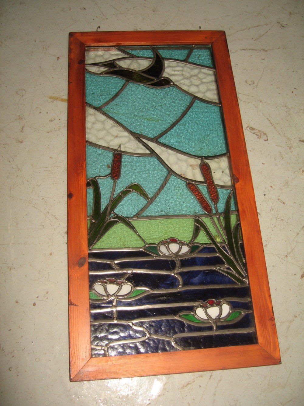 Coloured leaded glass show panel