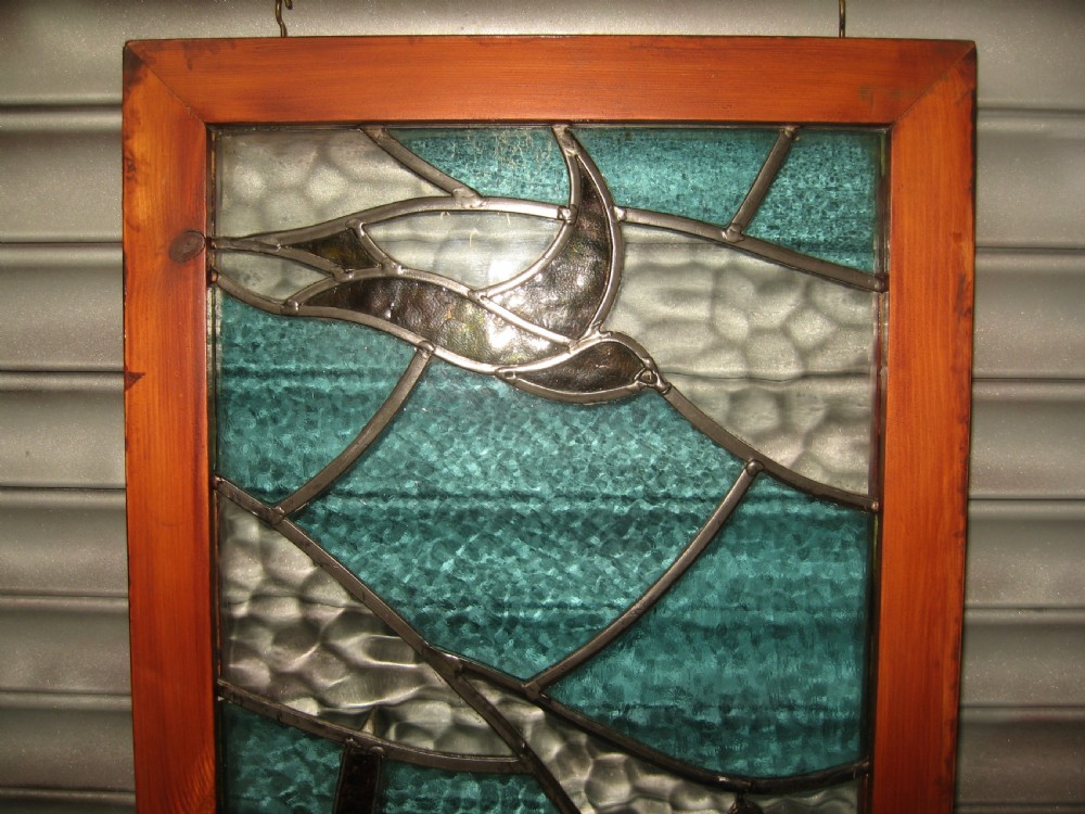 Coloured leaded glass show panel View VI