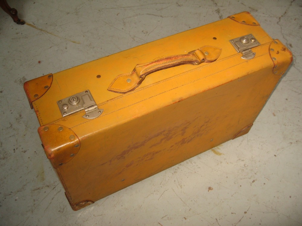 Light tan leather suit case View II