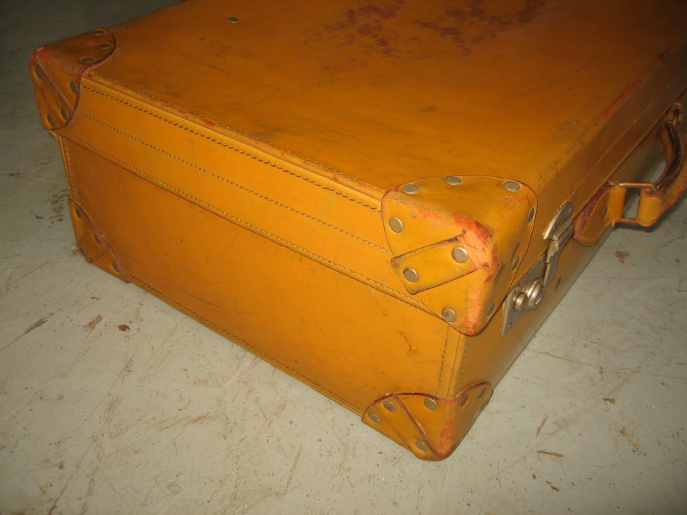 Light tan leather suit case View III