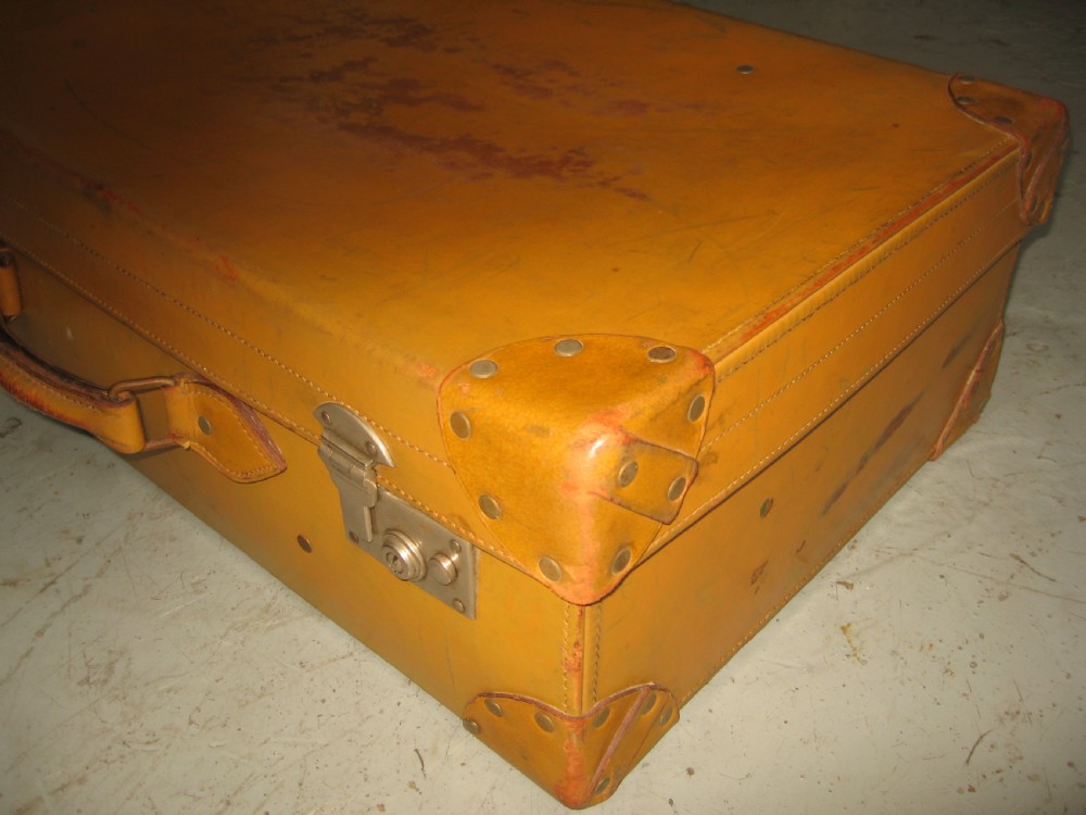 Light tan leather suit case View IV