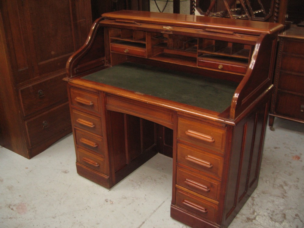 Mahogany roll top desk View II