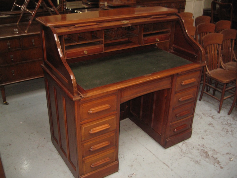 Mahogany roll top desk View III
