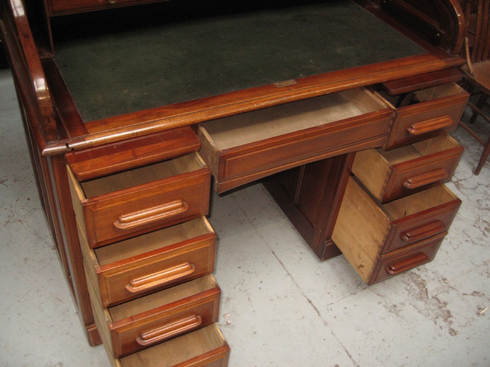 Mahogany roll top desk View IX