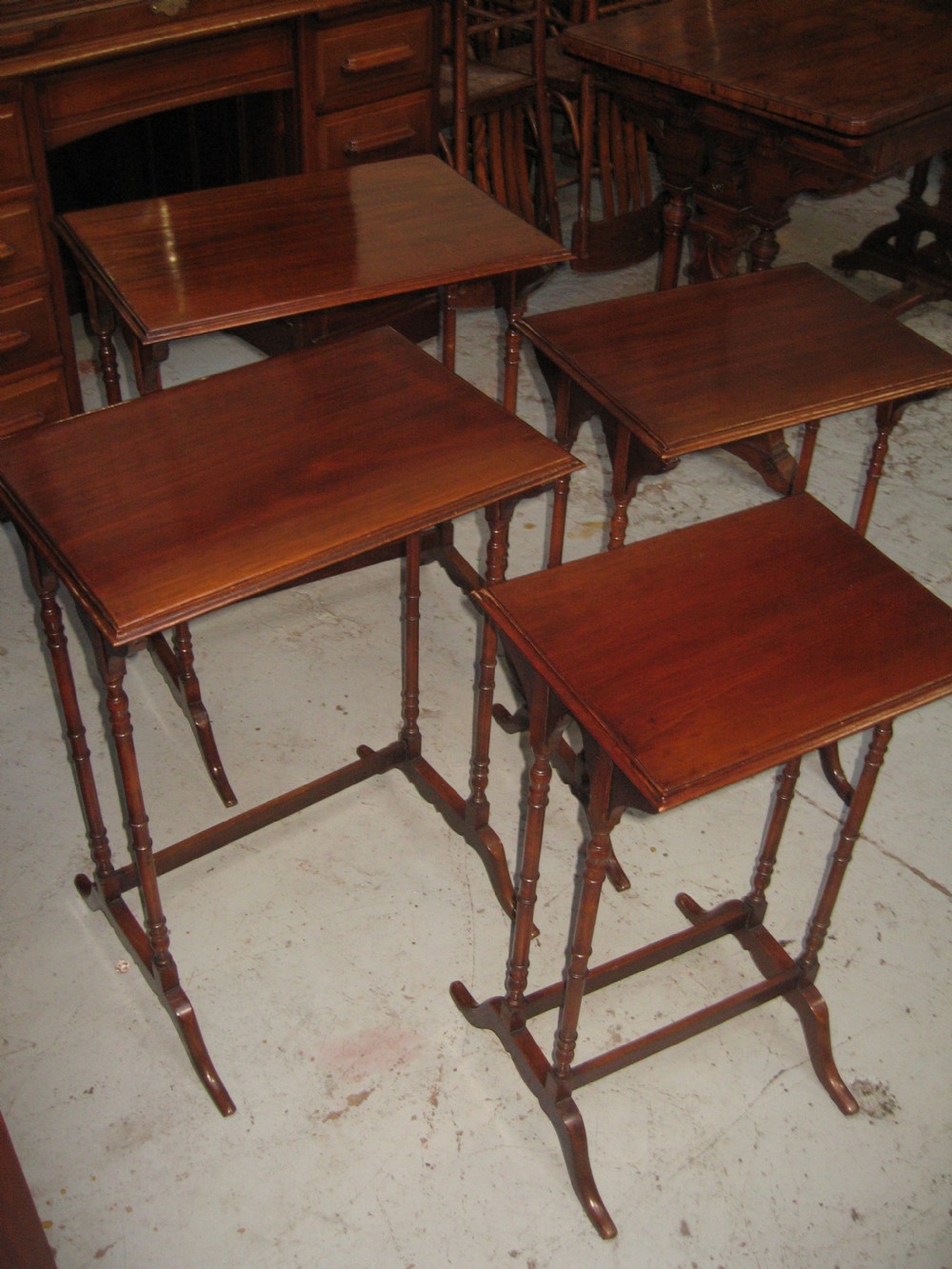 Mahogany nest of four  occasional tables View IV