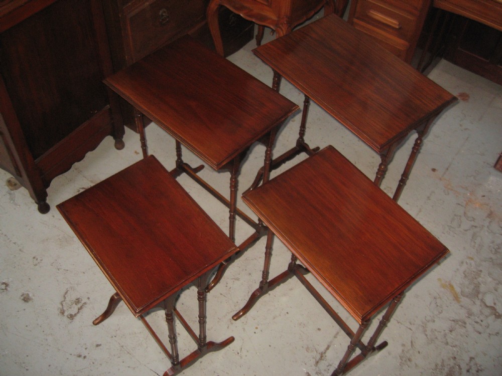 Mahogany nest of four  occasional tables View V