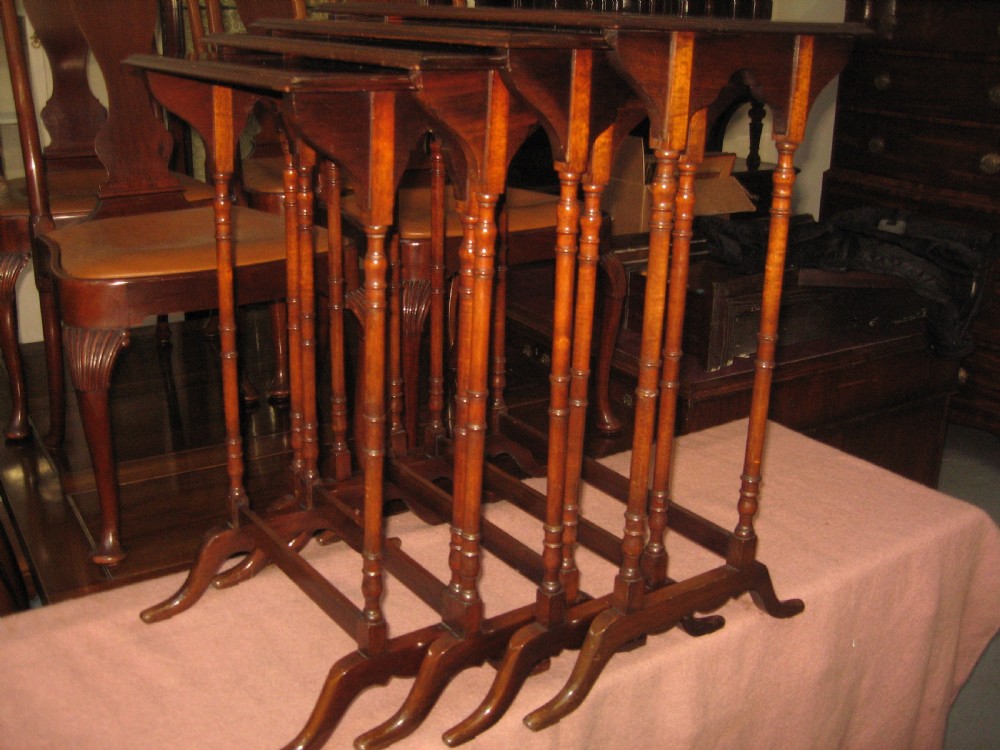 Mahogany nest of four  occasional tables View VI