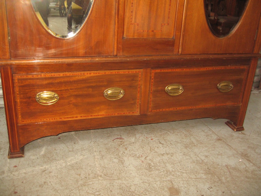 Edwardian mahogany two door wardrobe View II
