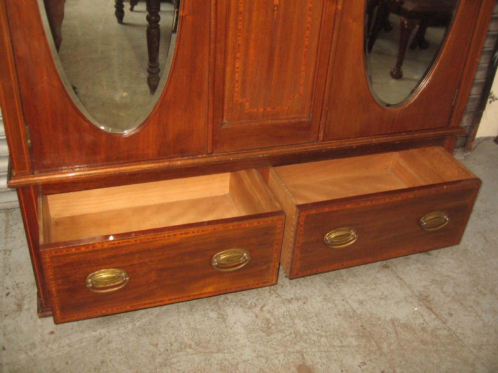 Edwardian mahogany two door wardrobe View III