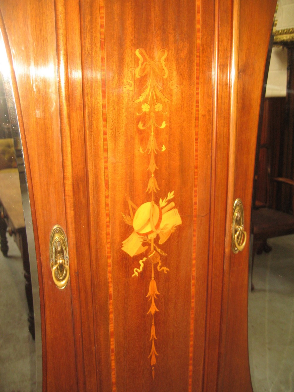 Edwardian mahogany two door wardrobe View V