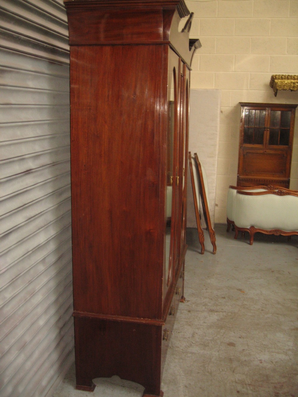 Edwardian mahogany two door wardrobe View X