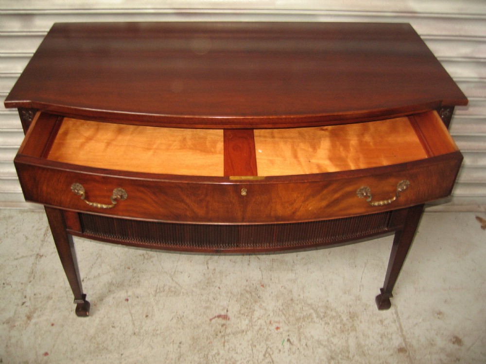 Mahogany bow front cutlery side cabinet View III