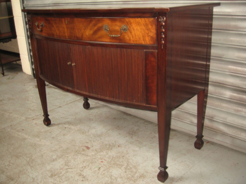 Mahogany bow front cutlery side cabinet View VI