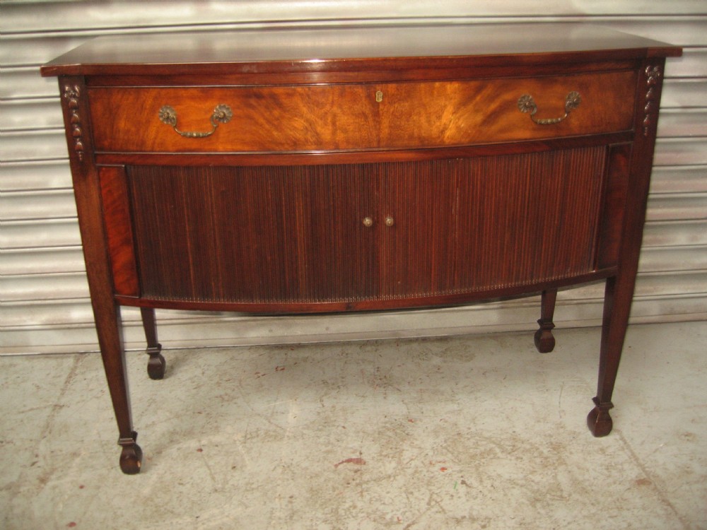 Mahogany bow front cutlery side cabinet View VIII